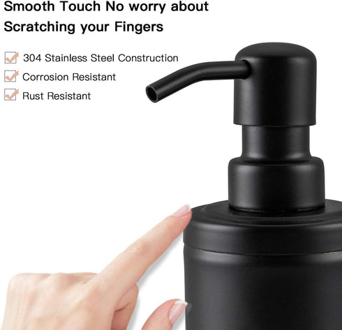 GAPPO Matte Black Soap Dispenser Stainless Steel Metal Pump Hand Lotion Bottle for Bathroom, Bedroom and Kitchen(300ML/10.15Ounce)...