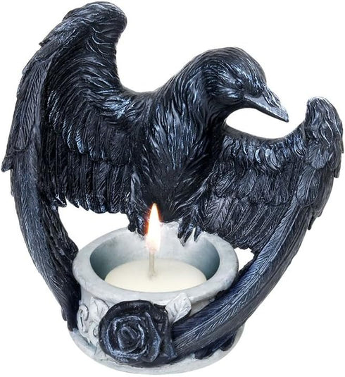 Alchemy Gothic Raven's Ward Tea Light Candle Holder...