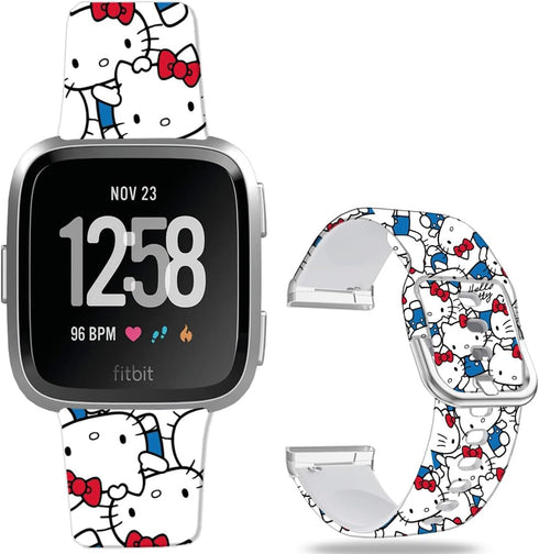 Hello Ki Sweet Blue Bands Compatible with Fitbit Versa 2/Versa/Versa Lite/Versa SE Band Fancy Soft Sport Silicone Cartoon Holiday Strap Men Women...
