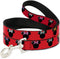 Buckle-Down Pet Leash - Minnie Mouse Silhouette Red/Black/Polka Dot - 4 Feet Long - 1/2" Wide...