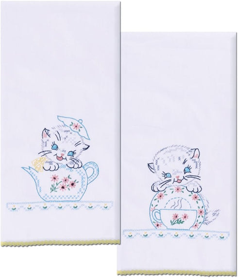 Design Works Crafts T264102 Kittens Towels 17" x 30" Stamped Kitchen Towels for Embroidery (Set of 2)......