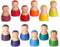SHIERDU 12 PCS Rainbow Wood Peg Dolls Wooden Pretend Play People Figures for Toddlers Preschool Learning Educational Toys Wooden Toddler Toys for ...