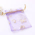 100pcs Mini Sheer Organza Wedding Favor Bags 3.5x4.5'' Luxury Jewelry Candy Gift Card Bags with Gold Line Drawstring Pouches Butterflies (Light Pu...