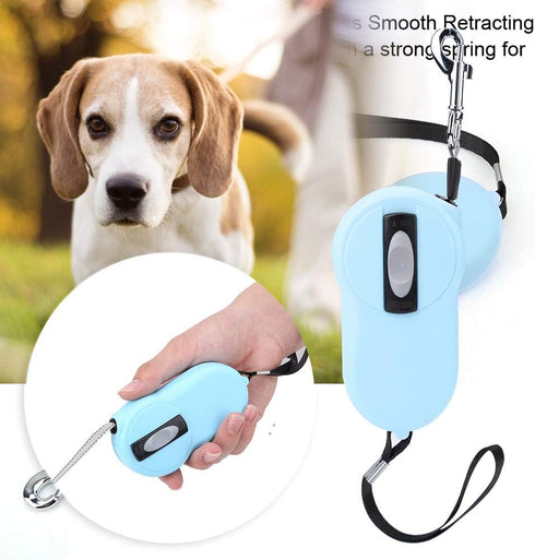 Retractable Dog Pet Leash - Heavy Duty Pet Rope Nylon Reflective Tape(Light blue)...