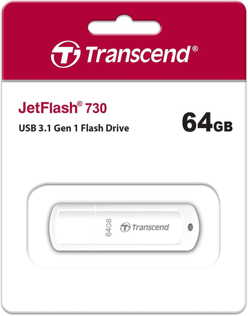 Transcend ?TS64GJF730 64GB JetFlash 730 USB3.1 Flash Drive, White...