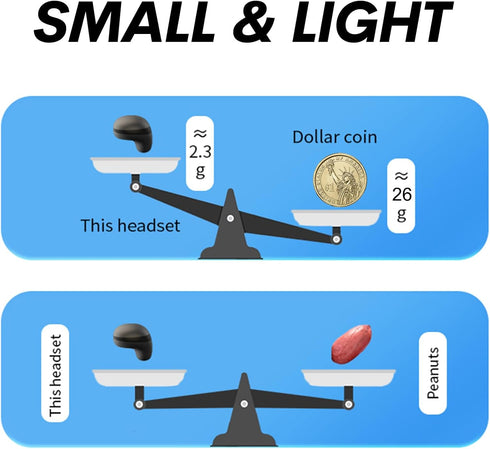 Invisible Smallest Mini Earbuds Wireless Bluetooth Ear Buds for Small Ears Canals, Discreet Low Profile Spy Earpiece Wireless Tiny Micro Hidden Ea...