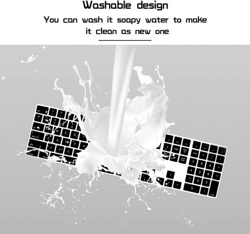 HRH Black Silicone Keyboard Cover Keypad Skin for Magic Keyboard with Numeric Keypad A1843 MQ052LL/A Released in 2017 (US Layout)...