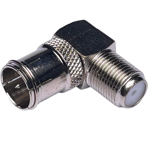 CESS Right Angle Coax F-Jack to F-Quick Push On Plug, Male/Female Adapter - Support Comcast, Time Warner, Cox Communications, Charter Communicatio...