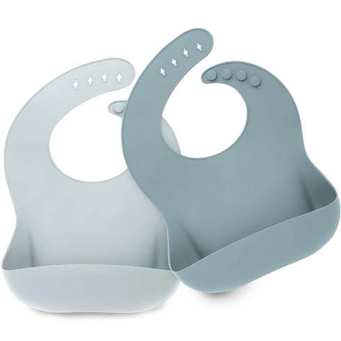 KeaBabies 2-Pack Silicone Bibs For Babies, Silicone Baby Bibs for Eating, Food-Grade Pure Silicone Bib, Toddler Bibs, Waterproof Bibs, Feeding Bib...