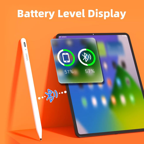 Uogic Stylus for iPad 2018-2023, iPad Pen with Bluetooth, Battery Level Display, Palm Rejection, iPad Pencil Compatible with iPad 6/7/8/9/10th,iPa...