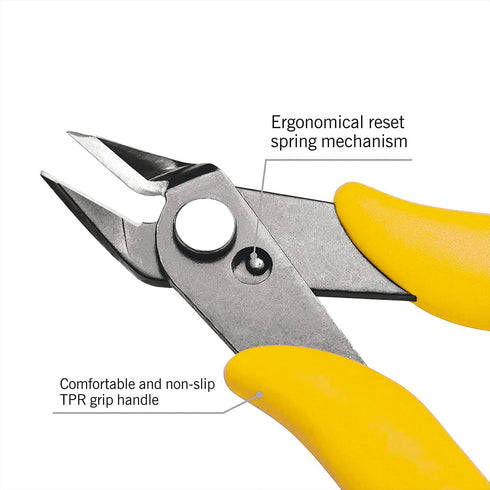 KATA 2-Pack Micro Wire Cutters, Precision Electronics Flush Cutter and Side Cutting Pliers for Electronics, Jewelry, Model Kits, Yellow...