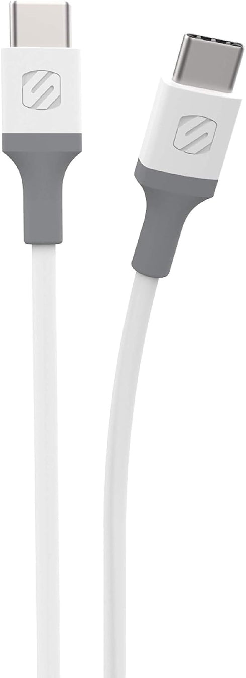 Scosche CC4WG-SP Strikeline USB-C to USB-C Sync Charging Cable, 4 Feet, White/Gray...