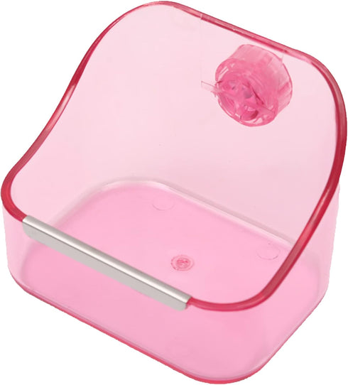 (2 Pack) 5" x 3 3/4" x 4" CalPalmy Pink Food and Water Bowl for Rabbit, Chinchilla, Guinea Pig - The Best Tip-Proof, Clip-On Food Dishes for Rabbi...