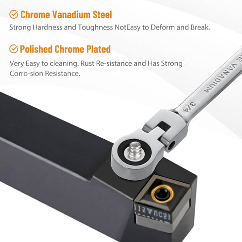 B4B BANG 4 BUCK 3/4 Wrench, Flex-Head Ratcheting Combination Wrench Industrial Grade 72 Teeth 12 Point Ratchet Box Ended and Open End Spanner Tool...