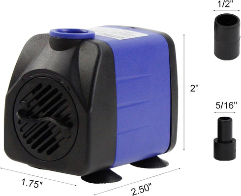 AQUANEAT Fountain Pump, 160 GPH Submersible Water Pump with 3.3 ft Tubing, for Aquarium Fish Tank, Water Table, Waterfall, Hydroponics...