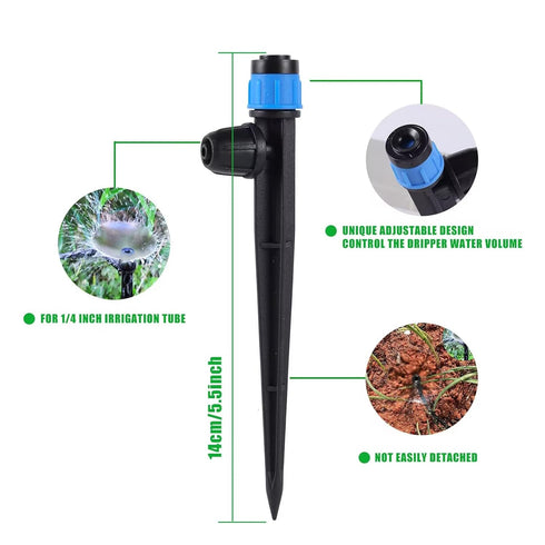 Drip Irrigation Emitters with Adjustable 360 Degree Water Flow Drippers Sprayer for 1/4 inch Tubing, Garden Drippers Sprayer Perfect for House Gar...