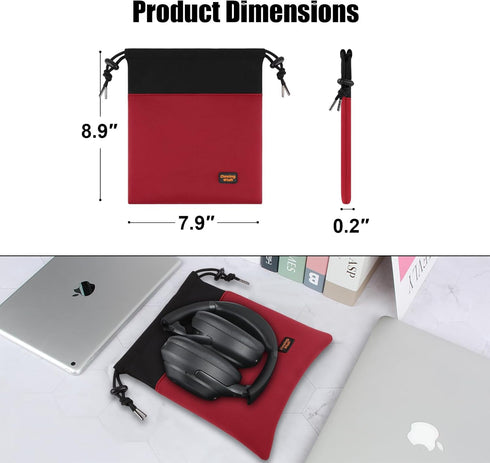 Desing Wish Lightweight Headphone Storage Bag, Portable Headset Carrying Pouch Headphone Case Bag Soft Travel Pouch for Over-Ear Headphones/Gaming...