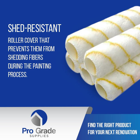 Pro Grade - Paint Roller Covers - 1/2 X 9 Inch Microfiber 5 Pack...