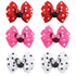 3 Pairs Red White Mouse Ears Hair Bows Clips Hair Bow Cute Mice Ears Toddler Hair Accessories for Women Girls for Birthday Party Favor Halloween C...