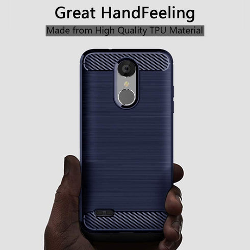 Compatible with LG Tribute Dynasty Case,Aristo 3 Case,Rebel 4 LTE Phone Case,Slim Thin Soft Flexible TPU Carbon Fiber Shockproof Texture Protectiv...