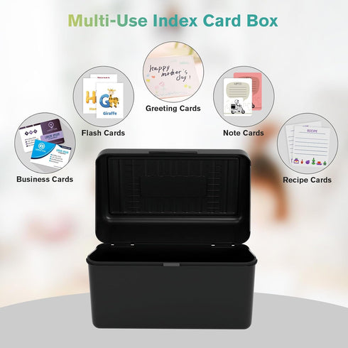MaxGear Index Card Holder Set, 3x5 Index Card Organizer with Dividers, Plastic Index Card Box for Flash Cards, Note Cards, Recipe Cards, 5 Color I...