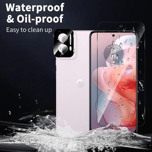 2+2 Pack Screen Protector for Motorola Moto G Power 5G (2024) Tempered Glass Screen Protector + Camera Lens Protector, Full Coverage 9H Tempered G...