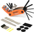 Bike Tool Kit Set, Portable Bike Repair Kit include 16 in 1 Multi Tool, 2 iron Tire Levers and 5 Pre-glued Patch Tire Patch, Metal Files, All in O...