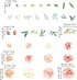 Peony Flowers Wall Stickers DIY Leaves Wall Decals Art Decor for Girls Bedrooms Living Room...