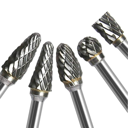 Carving Bits, Tungsten Carbide Burr Set, Double Cut Engraving Bits with 1/8 inch Shank, Rotary Tool Accessories for Woodworking, Drilling Metal, a...