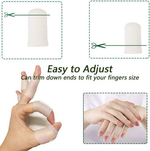 Gel Finger Protectors Finger Caps Silicone Fingertips Protection - Finger Cots Great for Trigger Finger, Finger Arthritis, Finger Cracking and Oth...