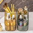 1Pc Plastic Makeup Desk Organizer 3 Compartment Makeup Brush Organizer Bathroom Cosmetics Countertop Organizer for Lipstick, Brushes, Eyeshadow, N...