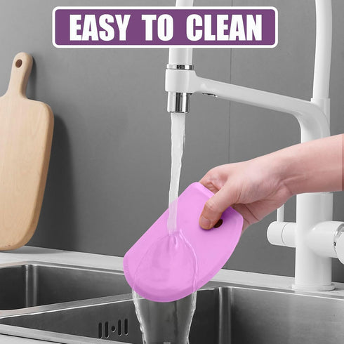 Sapid Silicone Bowl Scraper Flexible Curved Edge (5.98"×4.3"), Food Grade Bench Dough Scraper for Baking Sourdough Bread, Cake, Fondant Icing, Hea...