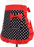 Black Sexy Polka Dot Ruffle Side Cotton Kitchen Cooking Waist Waitress Server Half Aprons with Pocket Women Girl...