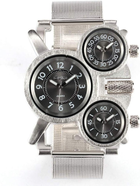 1167 Mens Top Brand Multi-Function 3-Movt Quartz Steel Wrist Watch...