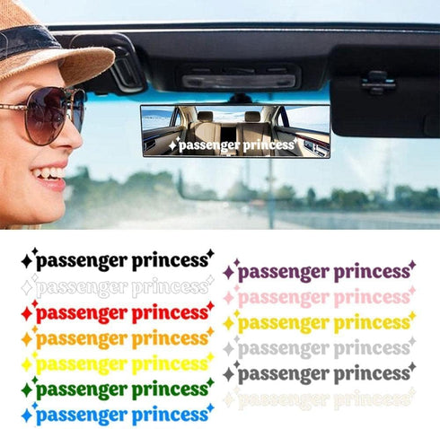 Passenger Princess Decal Sticker Car Mirror Sticker Cute Funny Rearview Mirror Sticker Vinyl Truck Window Sticker Rearview Mirror Car Decoration W...
