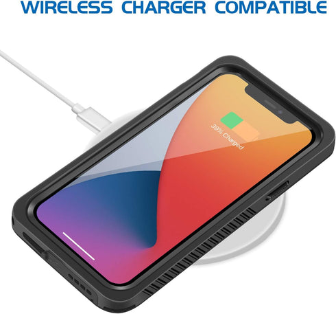 iPhone 12 mini Waterproof Case, Shockproof Dustproof Snowproof Fully-Body Protective Cover with Screen Protector Clear Back New Designed for iPhon...