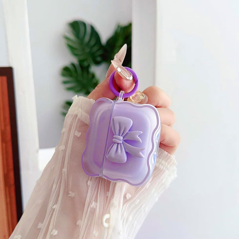 Cute AirPods 3rd Gen Clear Case, Girly 3D Bow Design Soft TPU Protective Shockproof Kawaii Airpods 3rd Generation Skin Cover with Cleaner Kit & Ke...