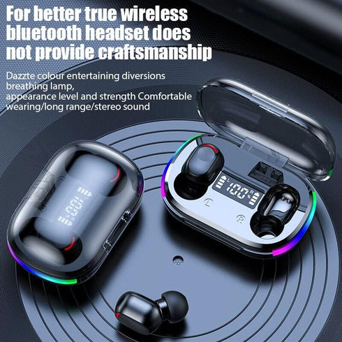 BD&M Wireless Earbuds, HiFi Digital LED Display Stereo Gaming Earbuds Bluetooth Headphones, TWS Wireless Earphones in-Ear Ear Buds, for Gaming, Wo...