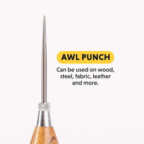 General Tools Scratch Awl Tool with Hardwood Handle - Scribe, Layout Work, & Piercing Wood - Alloy Steel Blade...