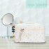 Cotton Makeup Bag, Quilted Cosmetic Bag with Handle Large Capacity Travel Toiletry Bag for Women Cute Aesthetic Floral Makeup Bag (White)...