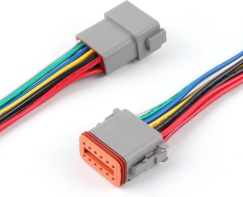 Newdeli Deutsch 12 Pin Connector Kit Waterproof Electrical Connector 16 AWG Male and Female Automotive Wire Connectors for Car Truck Boat, Dt Conn...