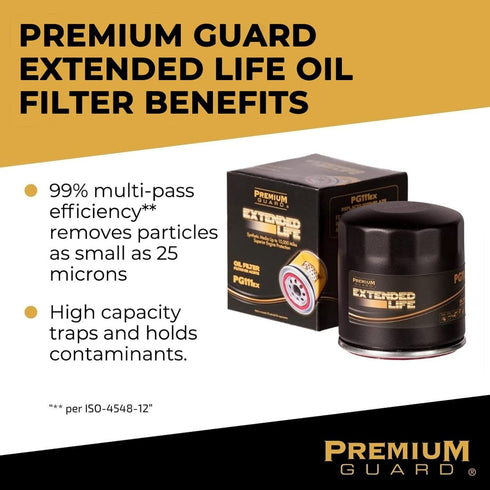 PG Oil Filter, Extended Life PG4651EX | Fits 1956-2020 various models of Acura, Cadillac, Chrysler, Dodge, Ford, Honda, Jeep, Land Rover, Lincoln,...