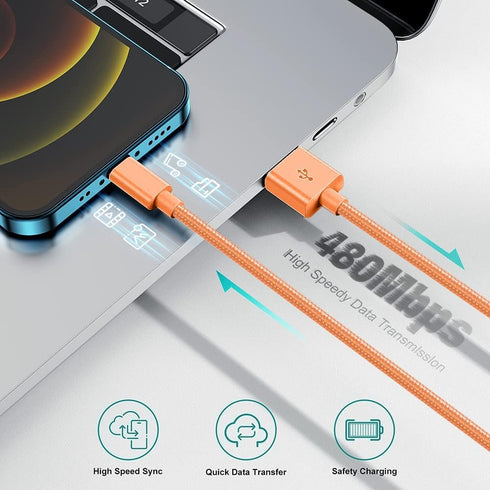 Hi-Mobiler MFi Certified Lightning Cable 2Pack 6FT iPhone Charger Nylon Braided High Speed Data Sync Cord Fast Charging Long Cord Compatible iPhon...