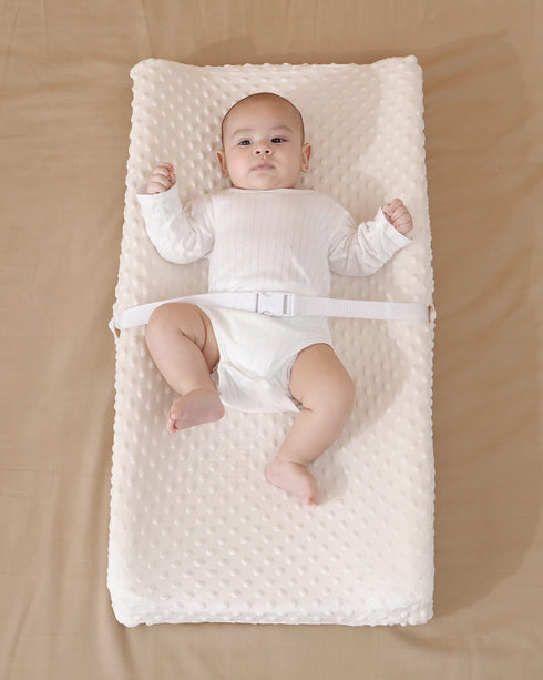 Solid Changing Table Pad Cover Cradle Sheet, Fits 32"/34''x16" Contoured Diaper Changing Pad, Ultra Soft Cozy Minky Dots Plush Changing Table Cove...