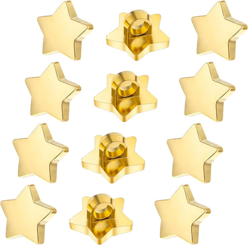 100Pcs Star Buttons Small Sewing Craft Gold Star Buttons Star Decorative Buttons for Clothing Costume Design Scrapbooking Art Crafts DIY Decoratio...
