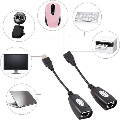 USB to RJ45 Adapter,USB 2.0 to RJ45 Ethernet Extension Extender Network Adapter Cable Wired LAN Ideal for Use with USB Cameras, Printers, Web Came...