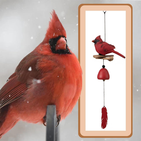 Cardinal Bird Wind Chime, Cardinal Gifts for Glory Mother’s Love Gift, Bird Bell Chimes for Garden Backyard Church Hanging Decor, Red...