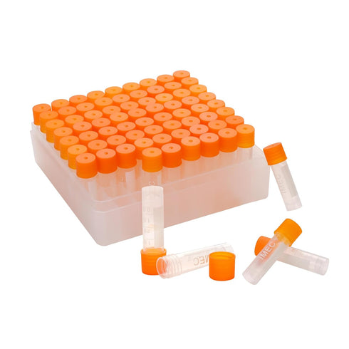 1.8ml Cryo Tubes Plastic Small Vials with Screw Caps Graduated Plastic Cryovial Cryogenic Vial Tubes, PP Material, Free from DNase, RNase 81Pcs...