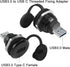 QIANRENON USB3.0 to USB C Threaded Fixing Adapter 5Gbps USB3.0 Male to USB C Female Circular Connector USB3.0 to Type C Data Converter Mount Socke...