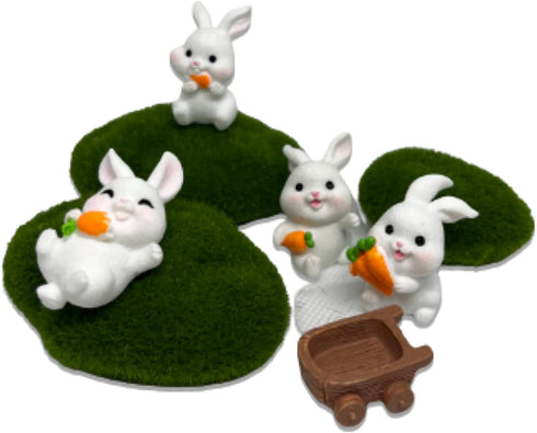 Miniature Fairy Garden Accessories - Mini Rabbit Figurines ? Micro Landscape Ornaments for Dollhouse and Plant House Decoration...
